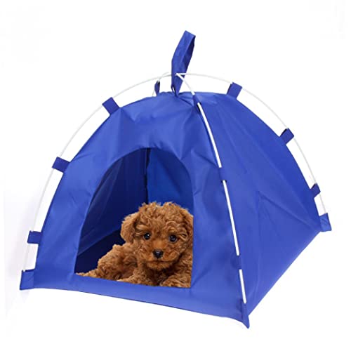 Tragbare Haustierversorgungen Klappende Haustierzelt Outdoor Hundesonne Unterkunft Haus Mini Kitty Cat Hundezelt Blau kleines Zelt von eurNhrN