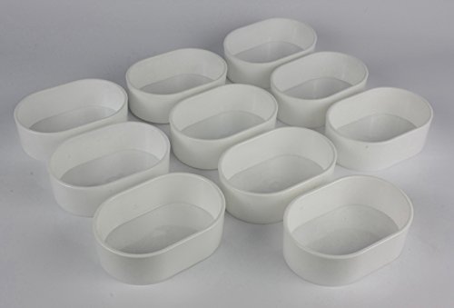 euravian Weißer Ovaler Futter- und Wassernapf aus Kunststoff, 10 Stück von euravian