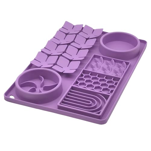 Evenco Slow Feeder Bowl, Silikon Leckmatte mit Saugnäpfen für Hund Katze, Schnüffelmatte für Haustiergeruchstraining, Puzzle-Spielzeug für gelangweilte Welpen, Interaktive Schnüffelmatte für langsames von evenco