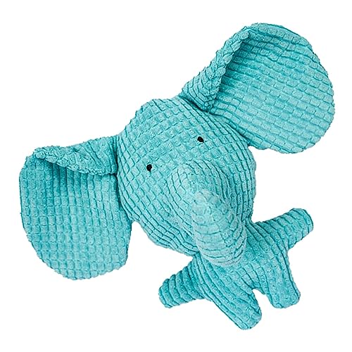 evhooe Pet Chew Toy Soft Stuffed Animal Chew Toy NonBite Squeak Toy Interactive Anxiety Relief Toy for Dogs and Cats (Blue Elefant) von evhooe