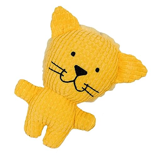 evhooe Pet Chew Toy Soft Stuffed Animal Chew Toy NonBite Squeak Toy Interactive Anxiety Relief Toy for Dogs and Cats (Yellow Lion) von evhooe
