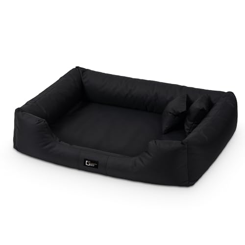 exclusive BED Orthopädisches Hundebett Puffi Orto Grosse Mittelgroße Kleine Hunde - Hundekissen Hundematte aus Polyester - Wasserfest Langlebig Schmerzlindernd Abriebfest (3XL+|160x110cm, Schwarz) von exclusive BED