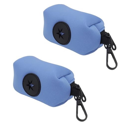 2Pcs Katze Hund Poop Tasche Außen Haustier Müll Lagerung Abfall KOT Taschen Dispenser Leinen Zubehör (Color : 2pcs Light Blue) von eyob