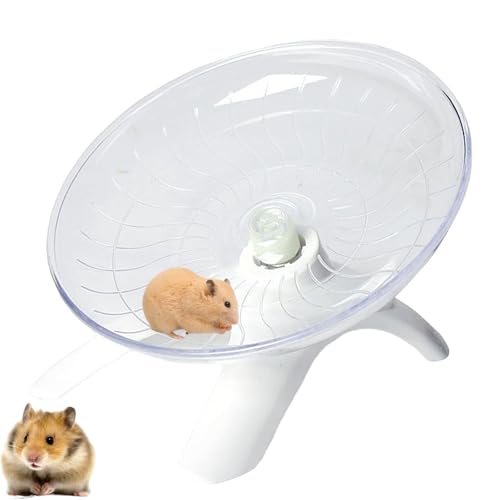 fKiZanthene Leises Hamsterrad Groß, Syrisches Zwerghamster Laufrad mit Verstellbarem Ständer, Kunststoffrad für kleine Haustiere im Käfig von fKiZanthene