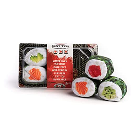Fabcat Sushi-Tablett mit 6 Sushi-Rollen von fabdog