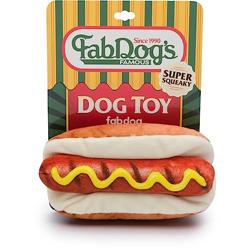 fabdog Foodie Hundespielzeug - Lustiges quietschendes Hundespielzeug für alle Rassen - Plüsch-Hundespielzeug Food-Themed Toys für Hunde | Hot Dog von fabdog