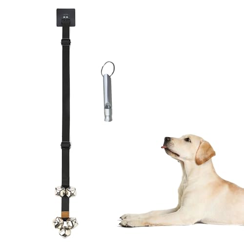 fancigo Hundetürklingel für Hundetraining nach draußen Hundetürglocken für Töpfchentraining Verstellbare Länge durch Schnalle und Klebehaken (Schwarz) von fancigo