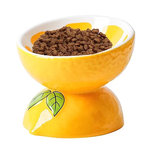 Erhöhter Katzennapf, Keramik, Katzennapf, Haustierbedarf, erhöhter Futternapf, Obstmuster, abgeschrägter Futternapf, Wassernapf, rutschfest, geräuschdicht, verhindert von fanelod