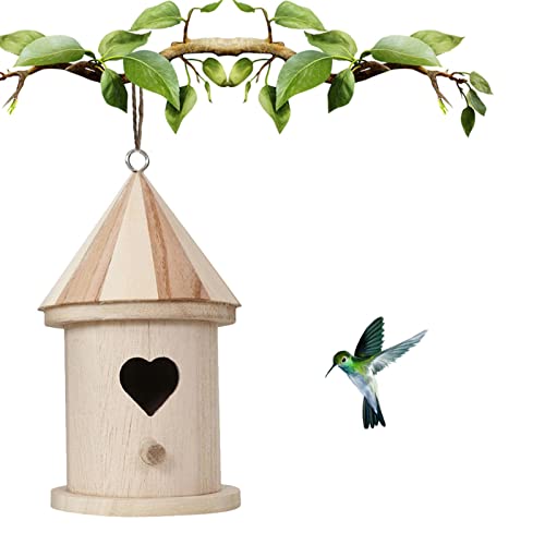 Hängendes Vogelhaus - DIY Vogelnest für Kinderhandwerk,Wetterfestes Vogelhaus aus Holz für Gartenfenster, Landhäuser, Heimdekoration Fanelod von fanelod