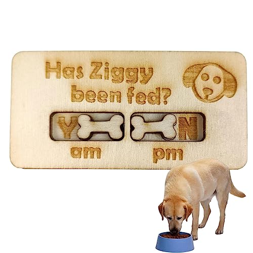Hundefutter- Dekorative Hundefutter-AM PM | Did You Feed The Dog magnetisch mit Magnetschiebern, für Schmutzfänger, Eingangsbereich, Hundezimmer, Hundefütterung, Kühlschrank, magnetische Fanelod von fanelod
