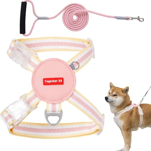 Hundegeschirr, Welpengeschirr und Zugseil, verstellbares kleines Hundegeschirr, Hundegeschirr und Leine-Set, atmungsaktive, leichte Weste, Haustierleine-Kombination für kleine Hunde Hundegeschirr, Welpengeschirr und Zugseil, verstellbares kleines Hundegeschirr, Hundegeschirr und Leine-Set, atmungsaktive, leichte Weste, Haustierleine-Kombination für kleine Hunde von fanelod