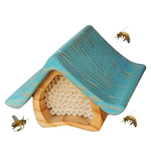 Insektenbienenhaus, Zimmermannsbienenhaus, dekoratives Maurerbienenhaus, farbenfrohes handgefertigtes Maurerbienenhotel, Bienenhaus, Bienenkasten aus, Bienenhäuser für den Garten, Imker von fanelod