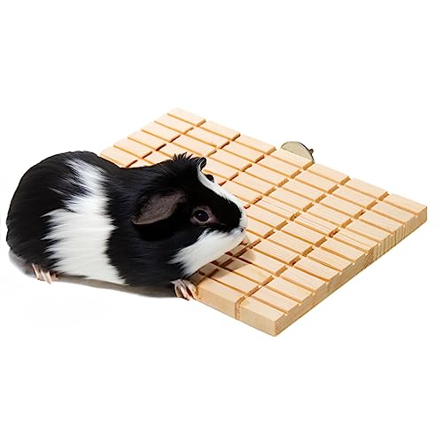 Kaninchen-Kratzunterlage | Bunny Holz-Kratzbrett mit Füßen, Polsterplattform,Spielzeug zum Zähneknirschen, Kratzkissen, Spielzeug und Käfigzubehör für Hamster, Chinchilla, Meerschweinchen, Fanelod von fanelod