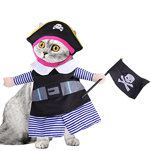 Katze Piratenanzug | Lustige Hundekostüme Kostüme Katzenkleidung Verkleiden | Hundepiratenanzug für Halloween Cosplay Fanelod von fanelod