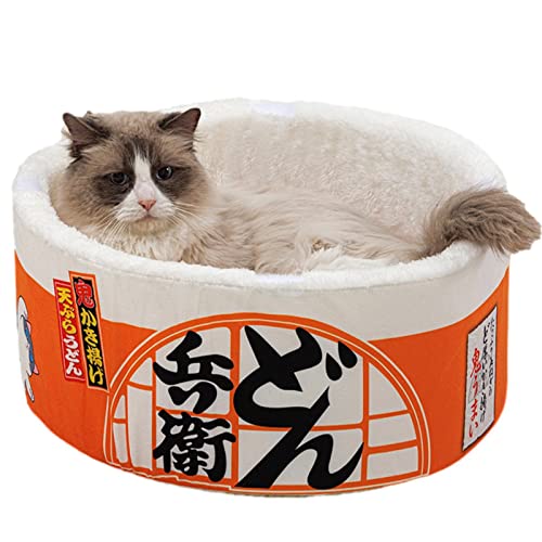 fanelod Nudelförmiges Katzenschlafsofa – Ramen-Schüssel-Katzenbett | Instant-Katzenhaus in Nudelform | Niedliches und bequemes Haustierhaus für Katzen und Kätzchen, waschbare Katzenbetthöhle fanelod Nudelförmiges Katzenschlafsofa – Ramen-Schüssel-Katzenbett | Instant-Katzenhaus in Nudelform | Niedliches und bequemes Haustierhaus für Katzen und Kätzchen, waschbare Katzenbetthöhle von fanelod
