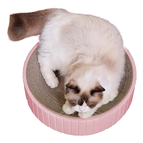 Rundes Katzenkratzpad, Katzenkratzbaum-Lounge-Bett mit langlebigem, wendbarem Kratztextur-Design, verschleißfestes Kratzbrett für Katzentrainingsspielzeug von fanelod