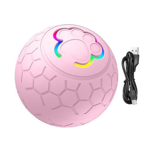 Smart Cat Ball Spielzeug, Interaktives Katzenspielzeug für Indoor-Katzen, Automatischer 360° Rotierender Katzenspielzeug-Ball, Wasserdichtes Interaktives Katzen-Hundespielzeug, Touch-Aktiviertes von fanelod
