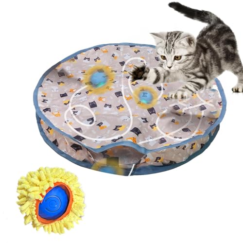 Twitschend Katzenspielzeug - Bewegungsaktiviertes Katzenübungsspielzeug | Automatischer beweglicher Ball | Elektrisches Katzenspielzeug Automatischer beweglicher Ball | Tragbares interaktives von fanelod