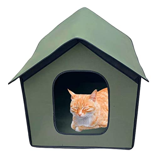 Wasserdichtes Katzenhaus Hundehaus, Outdoor Haustiere Katzenhaus für Draußen, Katzenhaus für Draußen Winterfest, Haustier Outdoor Katzenhaus Wetterfest Katzenzwinger Haus Faltbares Feral Katzenhaus von fanelod