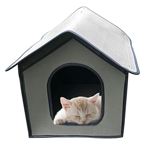 Wasserdichtes Katzenhaus Hundehaus, Outdoor Haustiere Katzenhaus für Draußen, Katzenhaus für Draußen Winterfest, Haustier Outdoor Katzenhaus Wetterfest Katzenzwinger Haus Faltbares Feral Katzenhaus von fanelod