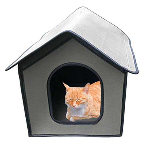 Wasserdichtes Katzenhaus Hundehaus, Outdoor Haustiere Katzenhaus für Draußen, Katzenhaus für Draußen Winterfest, Haustier Outdoor Katzenhaus Wetterfest Katzenzwinger Haus Faltbares Feral Katzenhaus von fanelod