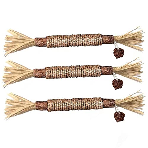 fanelod Cat Sticks, 3 Stück Silvervine Sticks, Cat Cleaning Teeth Sticks, Aggressive Chewers Cat, Cat Teeth Cleaning Toy, Steigerung des Appetits, Angst- und Stressspielzeugs von fanelod