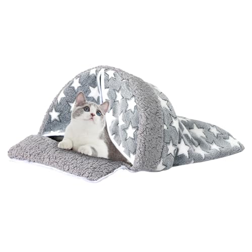 fanelod Gemütliches Katzenbett,Schlafsack für kleine Hunde | Bequemes bogenförmiges Katzensackbett - Winter-Katzenbett, geschlossenes, waschbares, rutschfestes Katzenzelt für Hauskatzen, Kätzchen, fanelod Gemütliches Katzenbett,Schlafsack für kleine Hunde | Bequemes bogenförmiges Katzensackbett - Winter-Katzenbett, geschlossenes, waschbares, rutschfestes Katzenzelt für Hauskatzen, Kätzchen, von fanelod