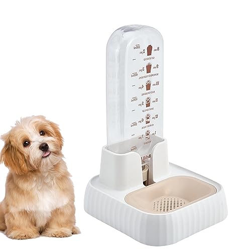 fanelod Katzenwasserspender,Automatischer Wassernapf für Hunde - Automatischer Siphon-Nachfüllnapf für Haustiere mit Waage, kein verschütteter Wasserbrunnen für zu Hause von fanelod