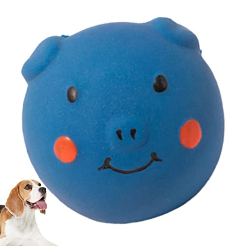 fanelod Quietschende Spielzeuge für kleine Hunde - Cartoon-Schwein-Form-Welpen-Ball-Spielzeug | Bissfestes interaktives Beißspielzeug für Haustiere großer/mittlerer/Kleiner Rassen von fanelod