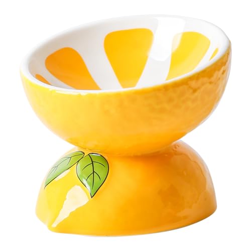 fanquare Katzennapf Keramik Erhöht mit 15° Neigendem Design, Futternapf Katze mit Gelbe Zitrone Muster, Futternäpfe für Katzen Essen Schale Katzennäpfe 180 ml fanquare Katzennapf Keramik Erhöht mit 15° Neigendem Design, Futternapf Katze mit Gelbe Zitrone Muster, Futternäpfe für Katzen Essen Schale Katzennäpfe 180 ml von fanquare