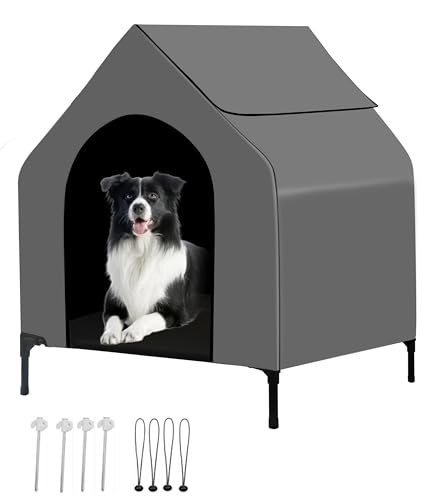 Fantrek Hundehütte für den Außenbereich für mittelgroße und große Rassen, 91,4 cm, wasserdichtes und sonnenfestes Hundehaus, erhöhtes Hundebett mit Schattenschutz, Baldachin Fantrek Hundehütte für den Außenbereich für mittelgroße und große Rassen, 91,4 cm, wasserdichtes und sonnenfestes Hundehaus, erhöhtes Hundebett mit Schattenschutz, Baldachin von fantrek