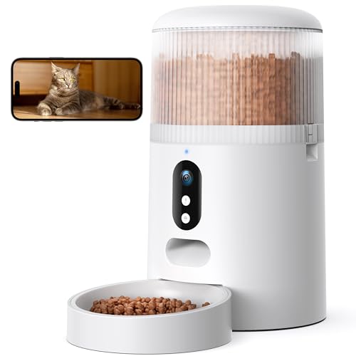 Faroro Futterautomat Katze WiFi, 3MP HD Video Katzenfutter Automat mit Nachtsicht, 4L Futterspender für Katzen/Hunde mit Zwei-Wege-Audio, APP-Steuerung, Bewegungserkennung & Doppelte Kraft von faroro