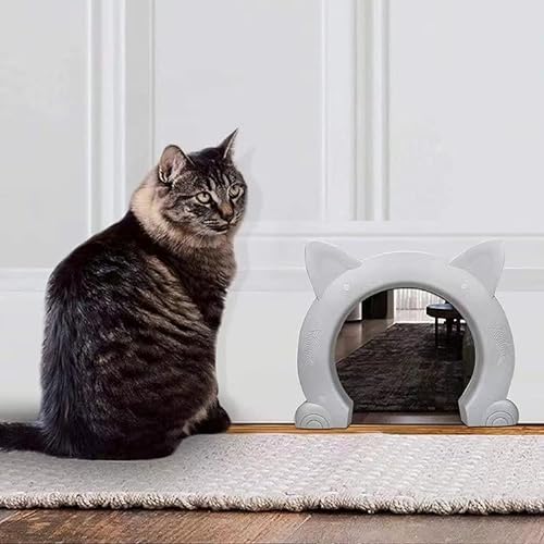 Katzentür, Innentür, Haustiertüren für Katzen, Kätzchenförmiges Loch, Katzentor, passt in die Tür, versteckt Katzentoilette, Möbel für kleine Haustiere bis zu 9,5 kg von fatdaa