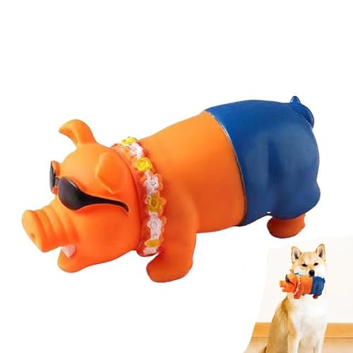 Quietschendes Kauspielzeug für Hunde, für schreiendes Schwein, Orange von fatdaa