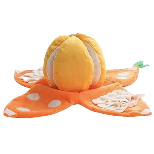 fayarrd Hund schnüffeln Matte, Hund Snuffle Matte - Orange Welpe Futtermatte | Plüsch interaktiver Duftkissen mit zerknittertem Papier quietschende Sounds zur Selbstverständnis von fayarrd