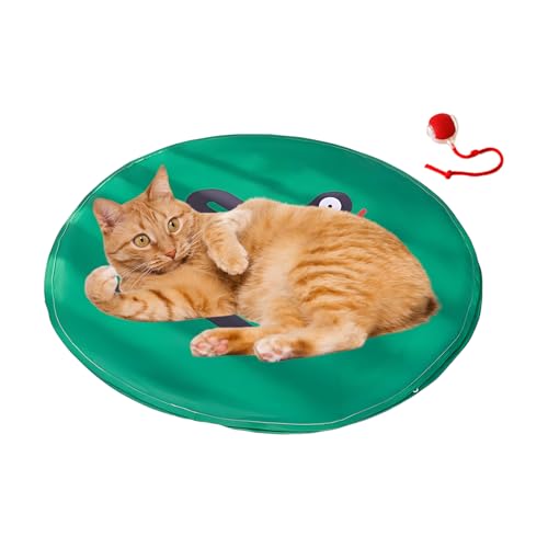 fayarrd Interaktiver Katzenball Spielzeug, Bewegungsaktivierte Katzenkugel Mit Spielmatte, Versteckhülle, Jagdspiel Zur Beschäftigung & Bewegungsförderung Für Kätzchen von fayarrd