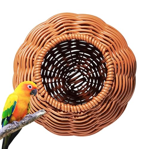 fayarrd Vogelnester, Vogelnest für Käfig | Handgefertigtes Rattan -Papageihaus | Handgewebte Nachahmung des Rattannest von fayarrd
