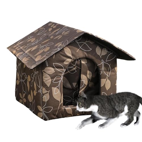 fayarrd Wildes Katzenhaus im Freien,Langlebiges, wasserdichtes, beheiztes Katzenbett - Winter-Katzenunterschlupf für streunende Katzen, einfach zu montieren, Katzenhaus für Katzen im Freien oder im fayarrd Wildes Katzenhaus im Freien,Langlebiges, wasserdichtes, beheiztes Katzenbett - Winter-Katzenunterschlupf für streunende Katzen, einfach zu montieren, Katzenhaus für Katzen im Freien oder im von fayarrd