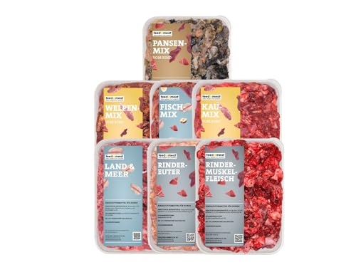 feed&meat Barf Welpenpaket für Einsteiger -frisch und regional -inklusive Broschüre Fertigmenüs und Einzelkomponenten von feed&meat