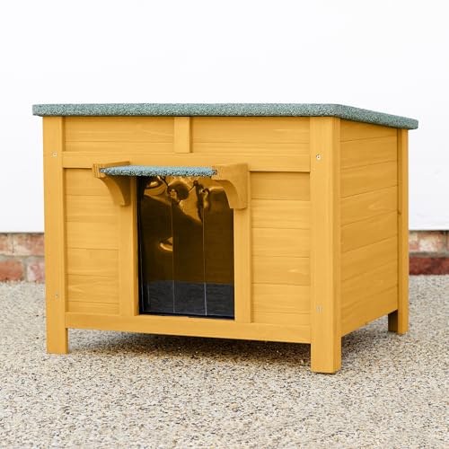 FeelGoodUK Großes hölzernes Versteck für Katzen, Kaninchen, Meerschweinchen, Schildkröte, Schatten, Enten, Versteckhütte, 60 x 50 x 47 cm, Holz, Haustierhaus (Natur, groß) von feel good