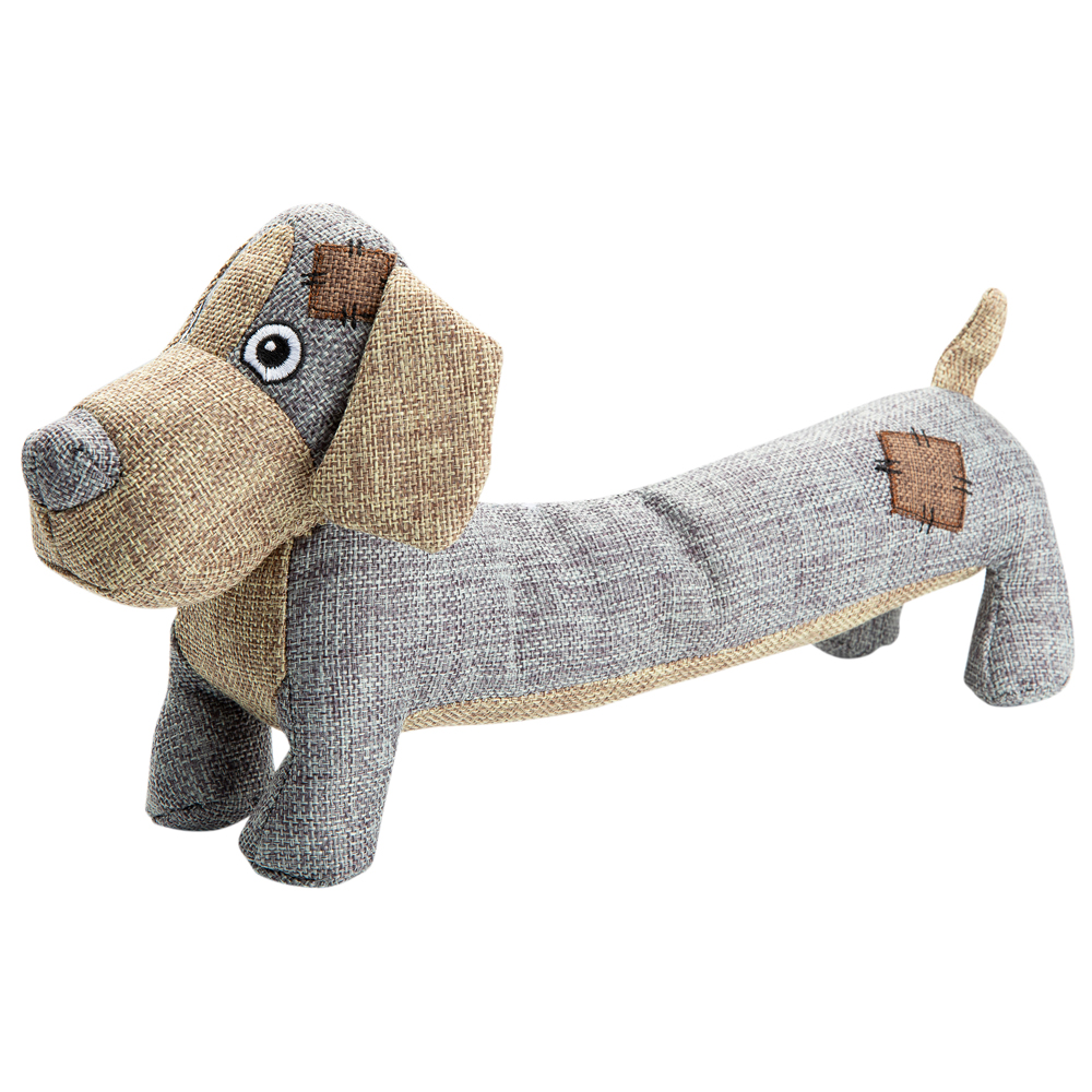 Hunde-Plüschspielzeug Country Dog Lucky grau, Maße: ca. 35 x 18 cm von fehlt