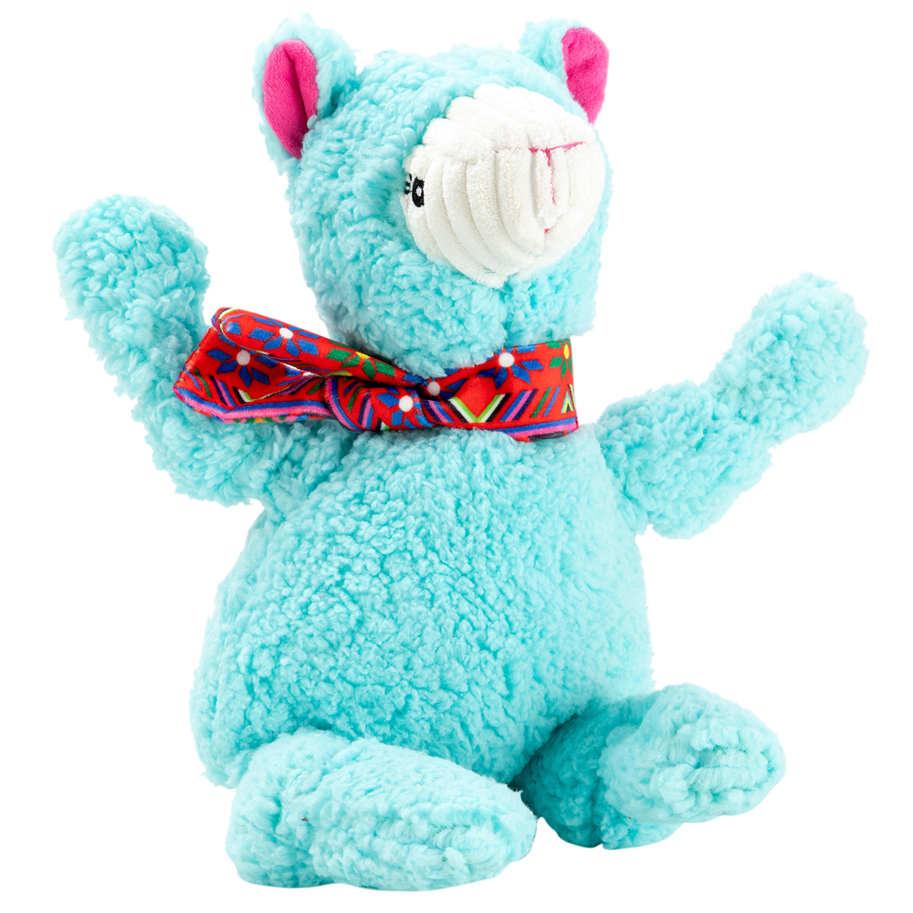 HuggleHounds® Hunde-Plüschspielzeug Llama Knottie blau, Maße: ca. 36 x 18 x 14 cm von HuggleHounds®