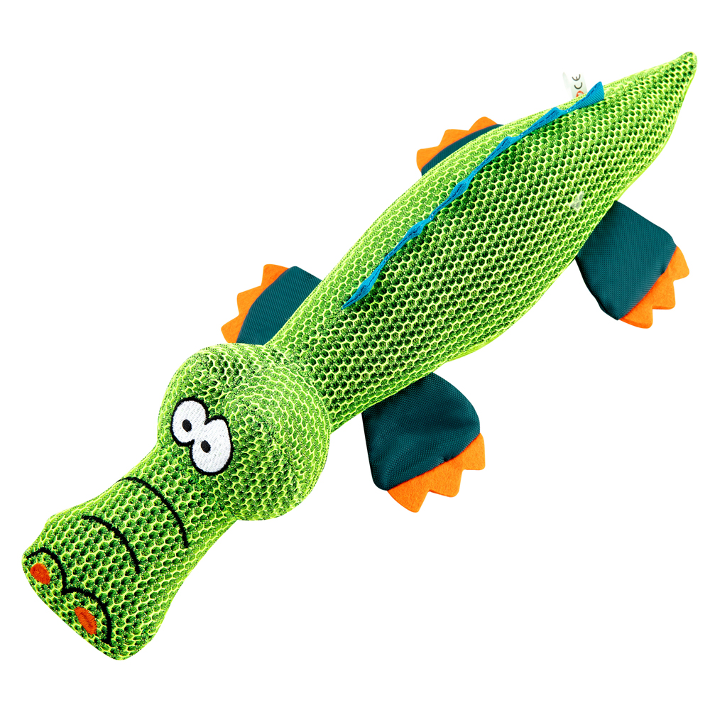 Hunde-Plüschspielzeug Mesh Krokodil grün-blau, Maße: ca. 45 x 7 cm von fehlt