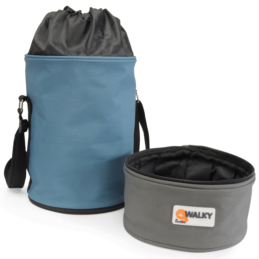 Hunde-Reiseset food & drink handbag grau-blau, Höhe: ca. 30 cm, Durchmesser:  ca. 18 cm von fehlt