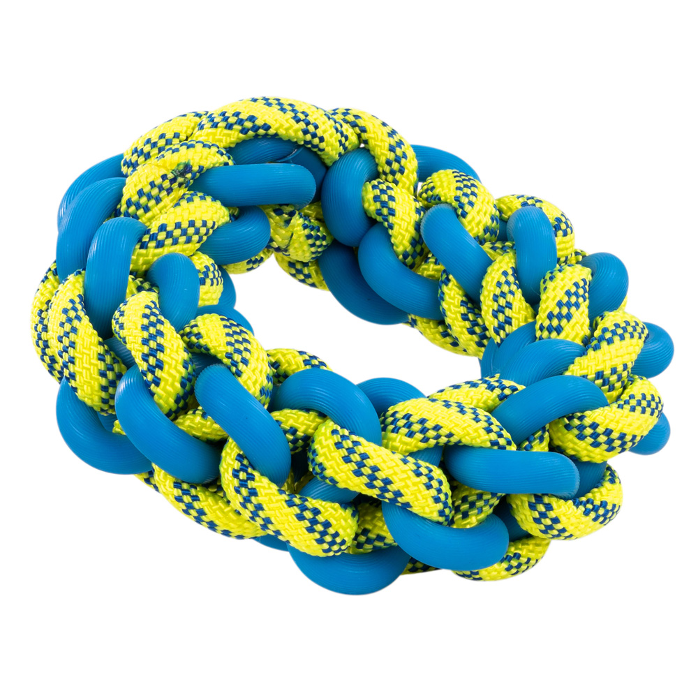 Hunde-Wasserspielzeug Water Ring blau-gelb, Gr. L, Maße: ca. 23 x 23 x 5 cm von fehlt