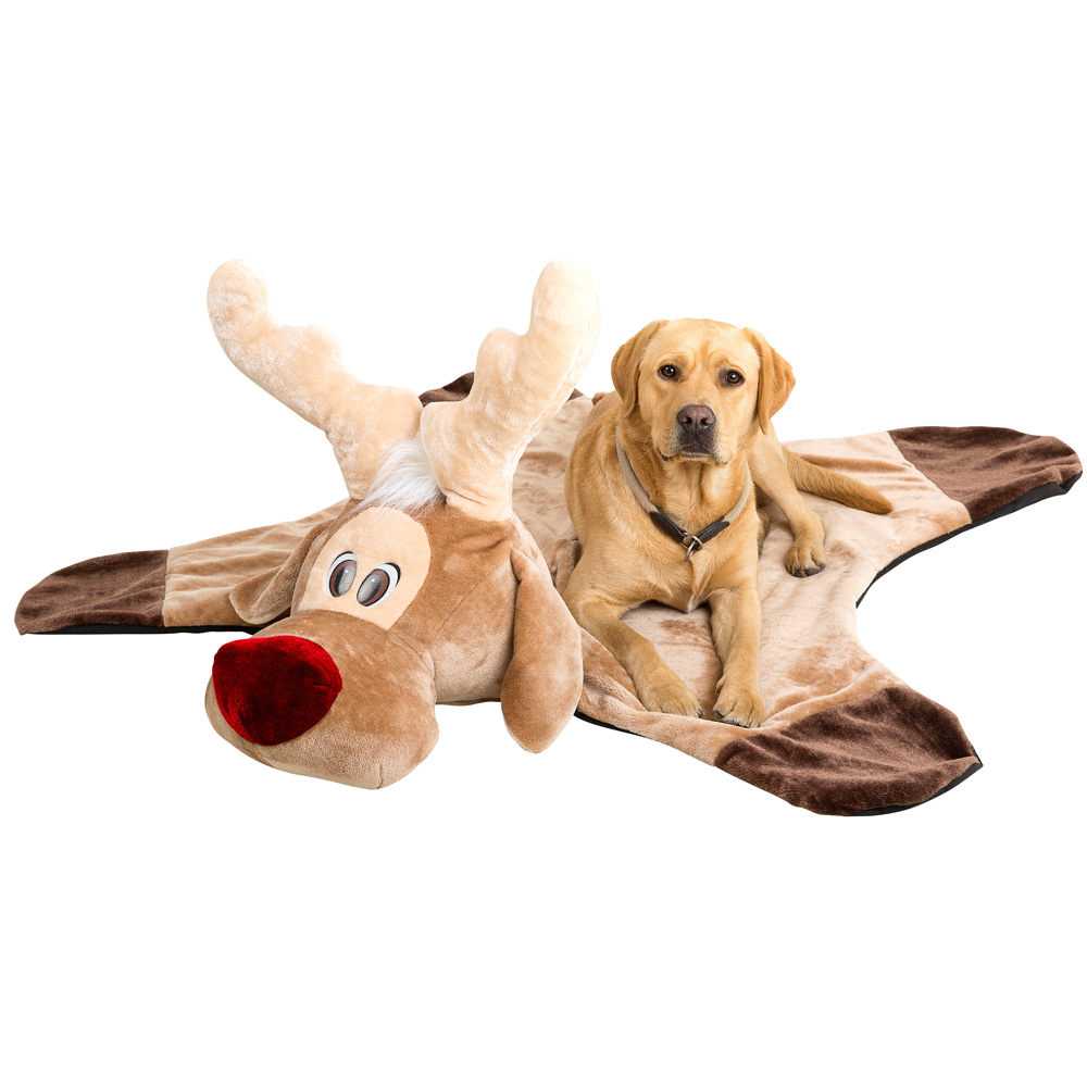 Hundekuscheldecke Rudolf beige-braun, Maße: ca. 121 x 121 cm von fehlt
