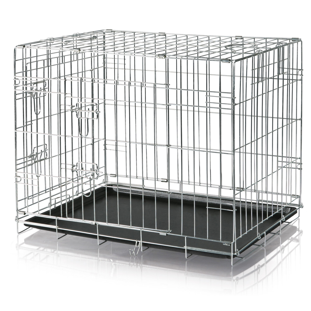 Transport-Gitter-Box silber-schwarz, Gr. L, Maße: ca. 109 x 79 x 71 cm von fehlt