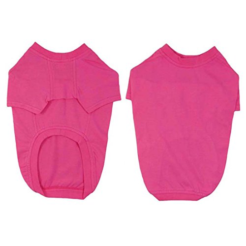 Baumwolle T-Shirt Einfarbig für Mittlere und Große Hunde Sommer Jersey Hundekostüm Bequeme Pullover Frühling Herbst Pulli Atmungsaktiv Hunde Polo Tops Hundemantel (L, rosa) von feiling