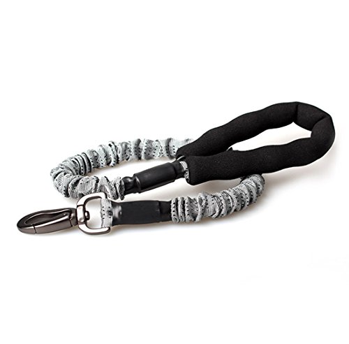 Elastische Hundeleine Haltbare Retrieverleine Soft Umhängeleine Hundeführleine Walking Leine mit Ruckdämpfer Robuste Trainingsleine für Klein Mittelgroße Grosse Hunde bis Maximal 60 kg (grau) von feiling
