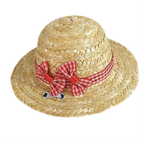 Hawaii Stil Strohhut Sonnenhut für Kleine Hunde Katzen Sombrero Welpen Zubehör Haustier Strand Sonnenschutz Mütze Urlaub (S, D) von feiling
